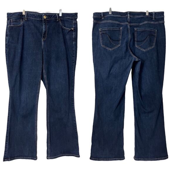 Lane Bryant Plus Women's Jeans Mid Rise Boot Cut Mid Rise Dark Wash Size 22 - Picture 7 of 8